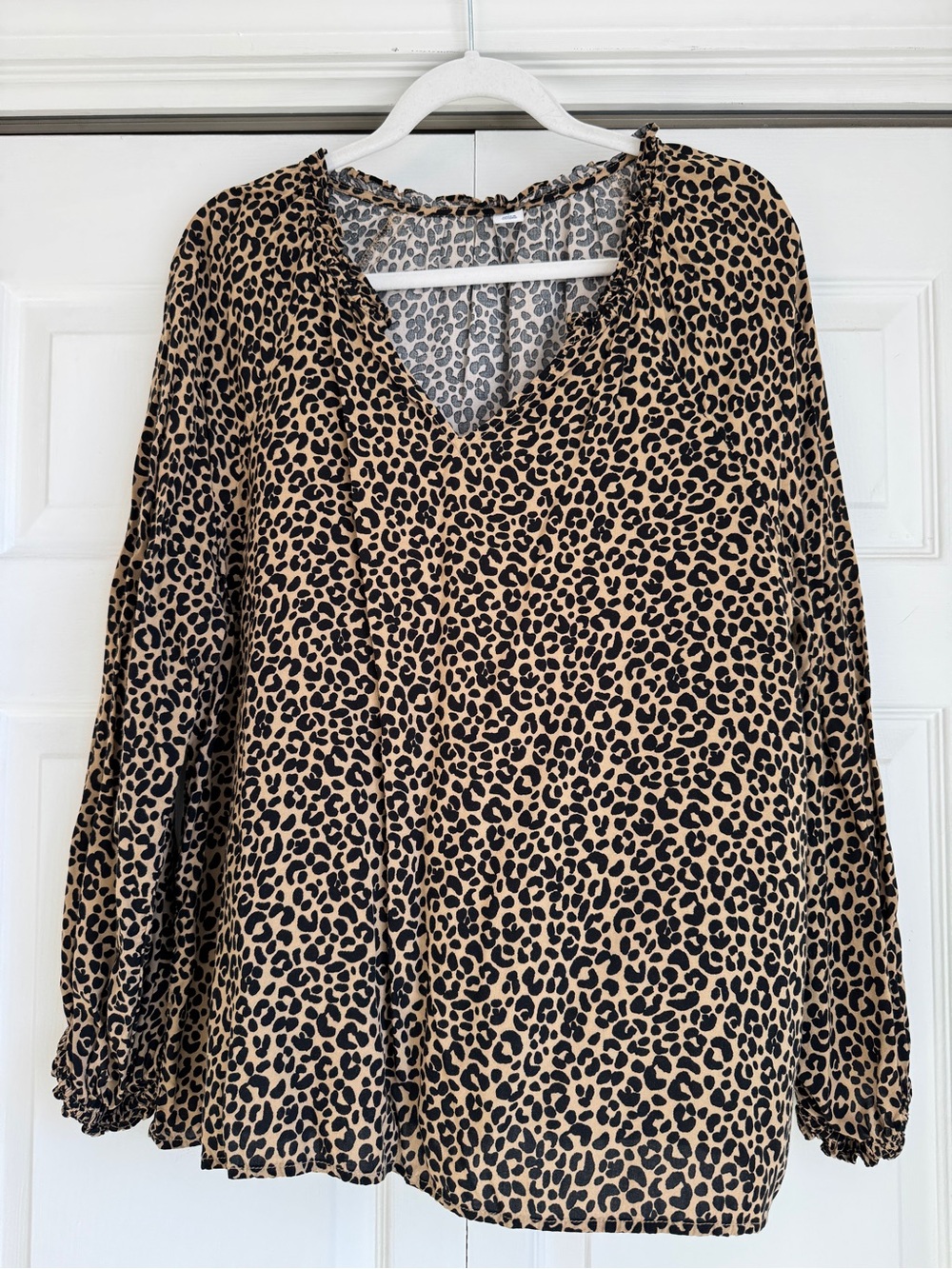 Old Navy Long Sleeve Leopard Print Blouse